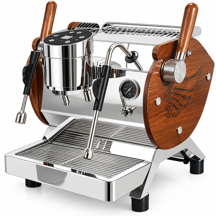 Bangwei Commercial Dual Boiler Espresso Machine with Rotary Pump and PID Control (2000W, 2.8L)