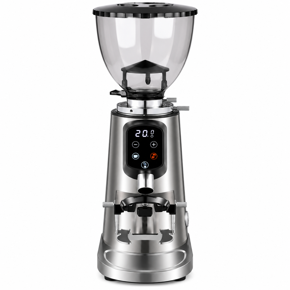 Bangwei Commercial Electric Coffee Grinder with 64mm Flat Burrs & 100 Grind Settings (500g Hopper)