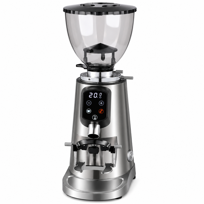 Bangwei Commercial Electric Coffee Grinder with 64mm Flat Burrs & 100 Grind Settings (500g Hopper)