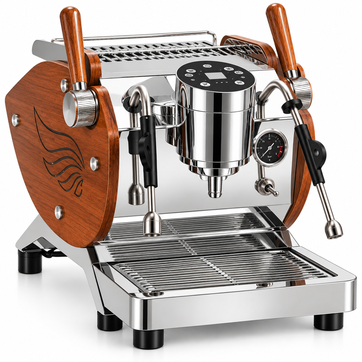 Bangwei Commercial Dual Boiler Espresso Machine with Rotary Pump and PID Control (2000W, 2.8L)