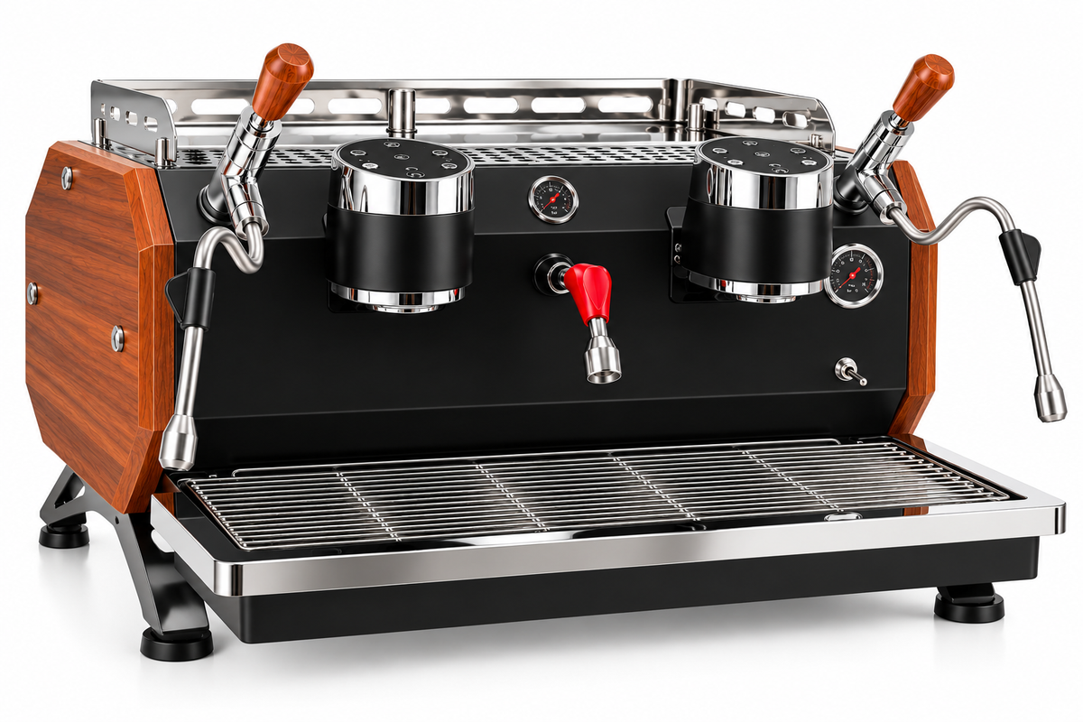Bangwei Commercial 2-Group Dual Boiler Espresso Machine with Rotary Pump and PID Control (12L)