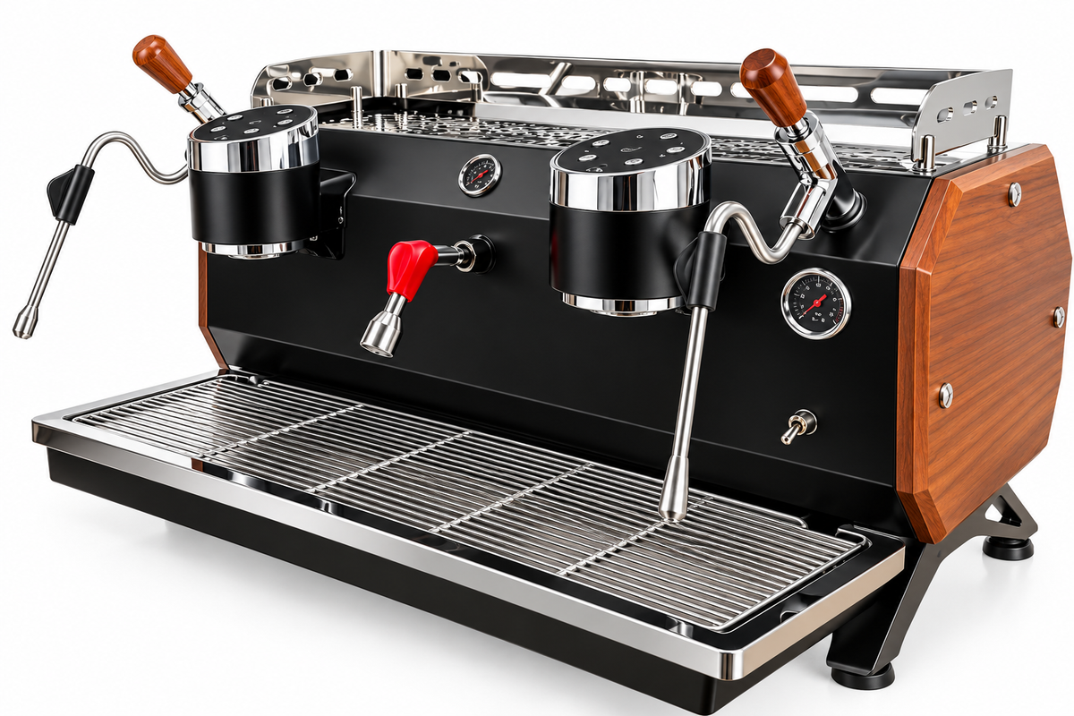 Bangwei Commercial 2-Group Dual Boiler Espresso Machine with Rotary Pump and PID Control (12L)