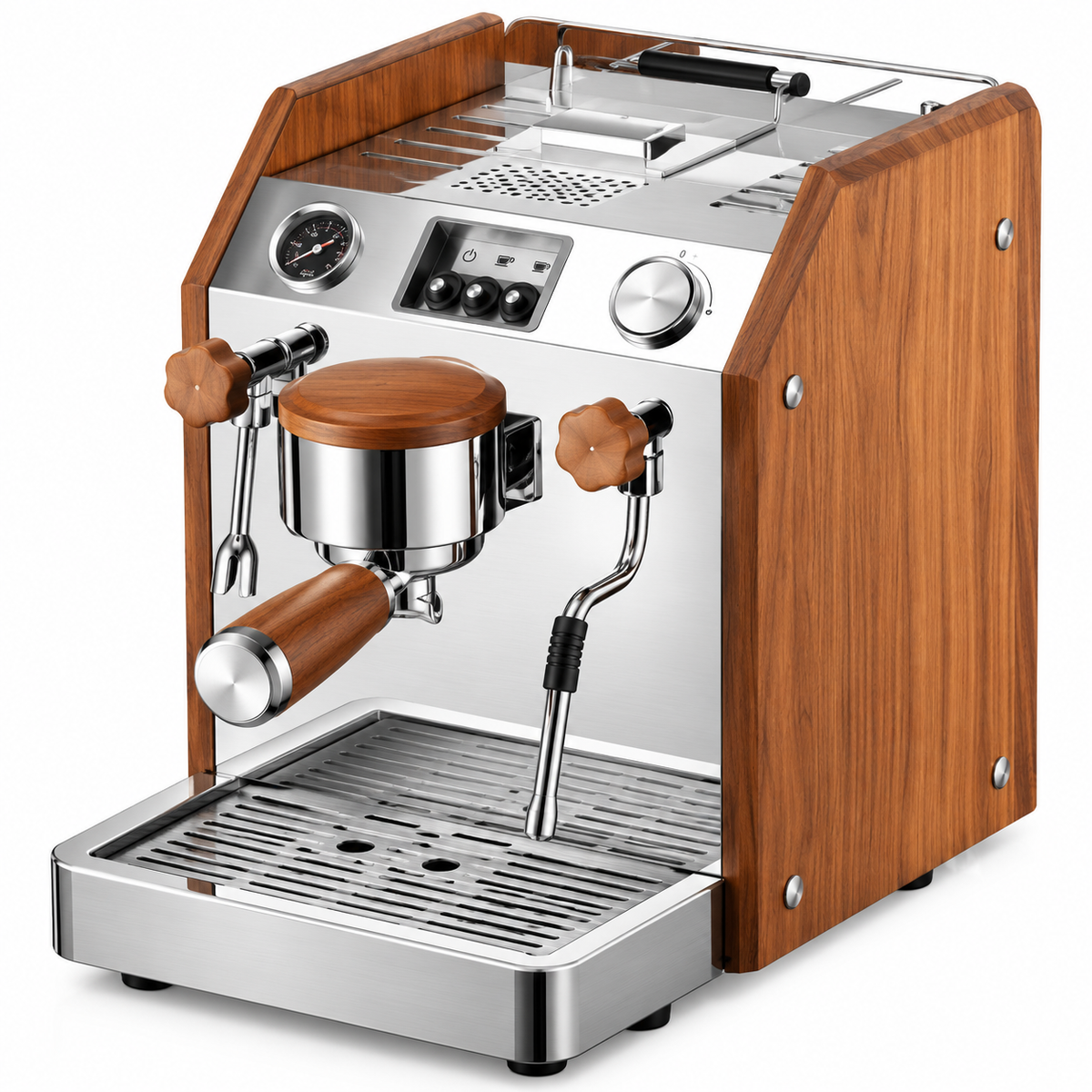 Bangwei Commercial Dual Boiler Espresso Machine with PID Control and Saturated Group Head (2800W)